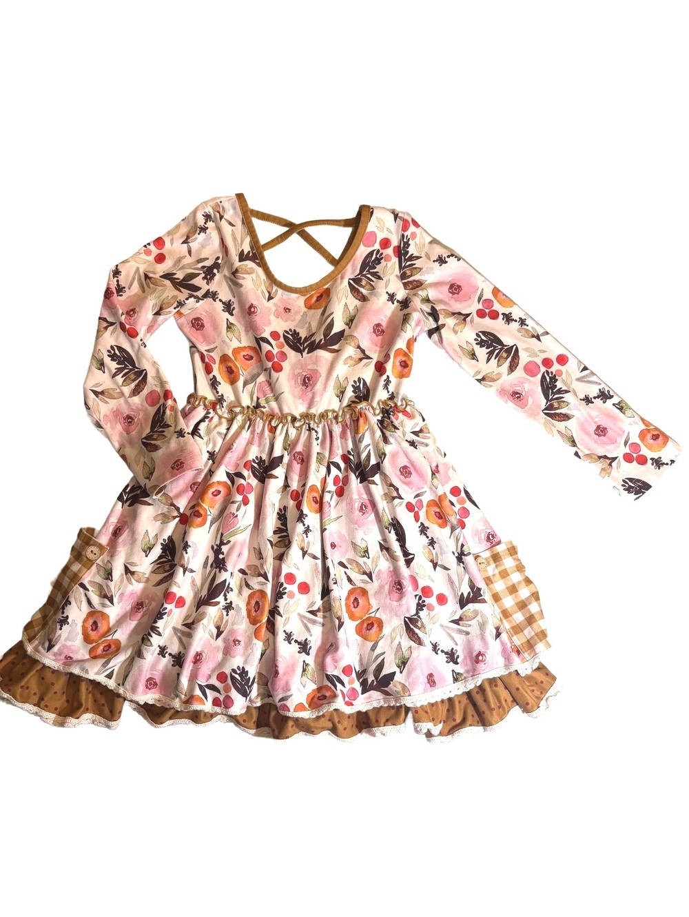 Cheeky Plum - Floral Ruffle Twirl Dress- 5T